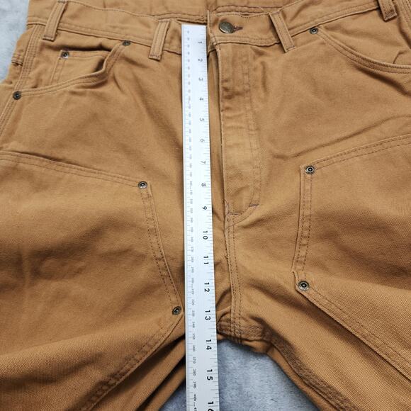 Vintage USA Works Five Brother Pants Mens W38 L32 Brown Double Knee Carpenter - Picture 8 of 11